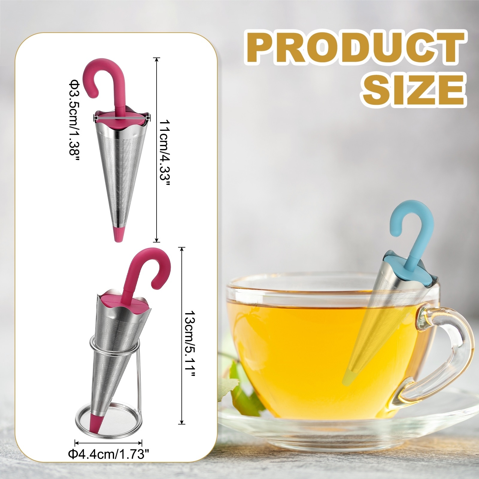 Umbrella Tea Infuser, Stainless Steel Thin Pores Tea Infuser - 4.3 inch