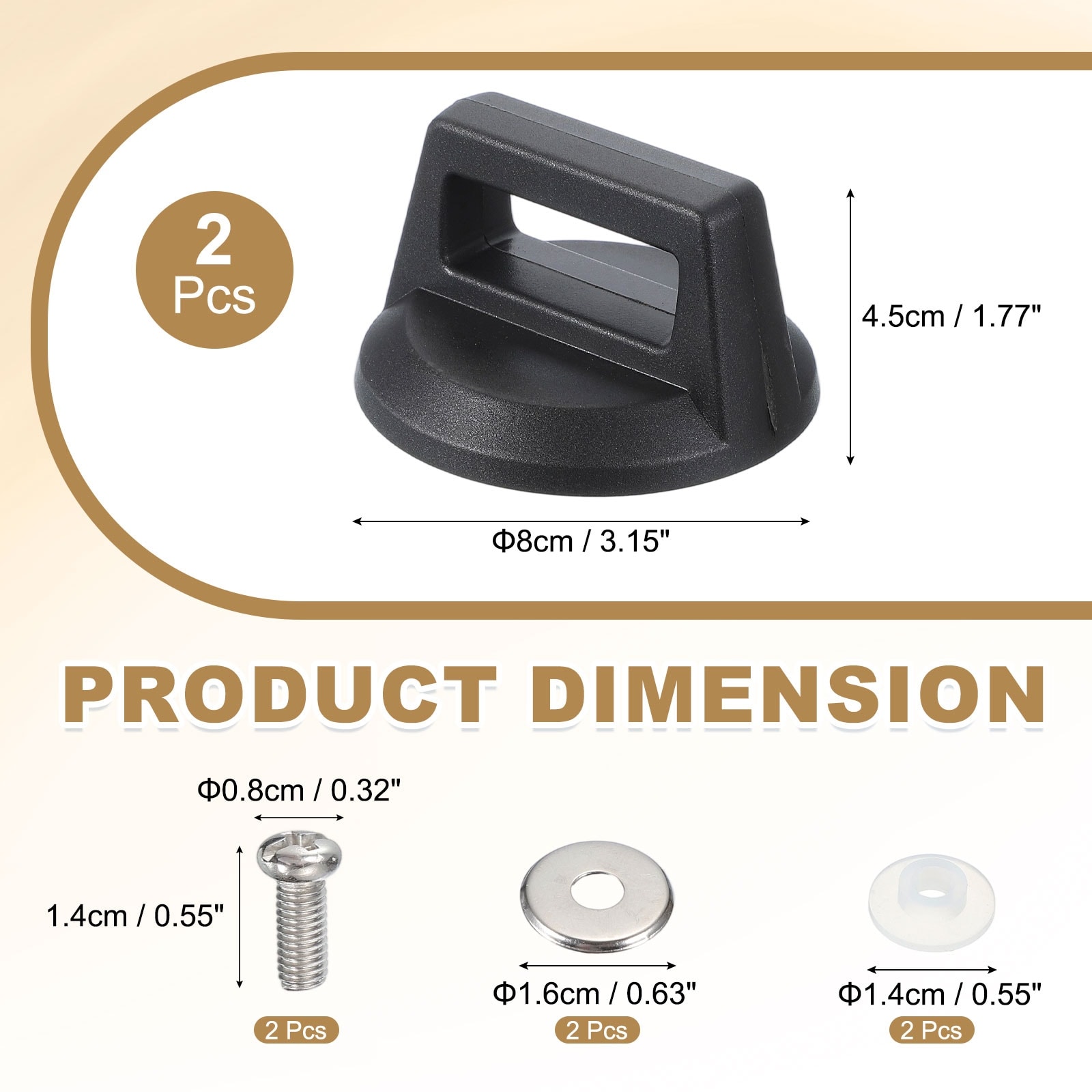 2 Pcs Replacement Pot Lid Handle, Heat-Resistant Handle for Kitchen, Black