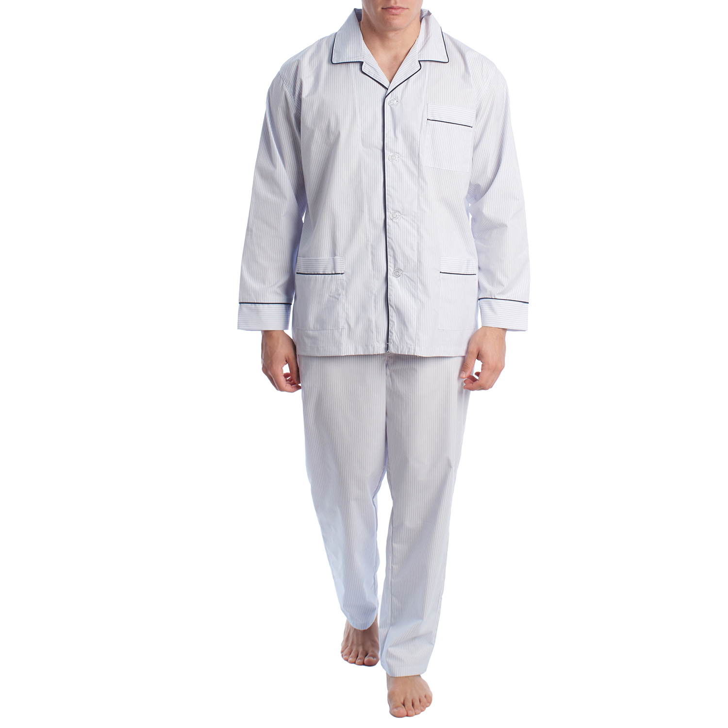 Schlafanzug aus Popeline mit langen Ärmeln für Männer KL30233 Image