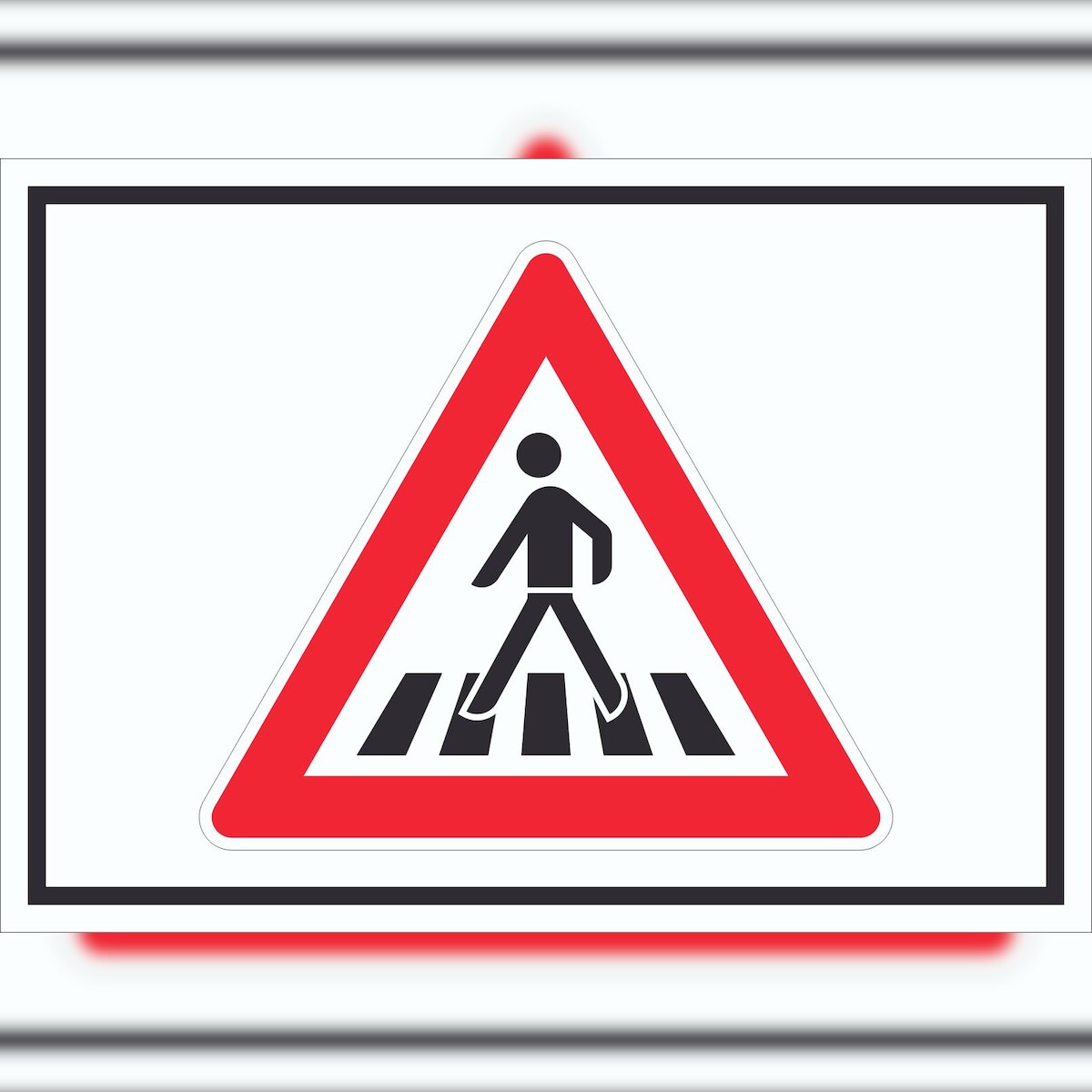 HB-Druck Schild Achtung Fußgängerüberweg Symbol A1 (594x841mm) Image