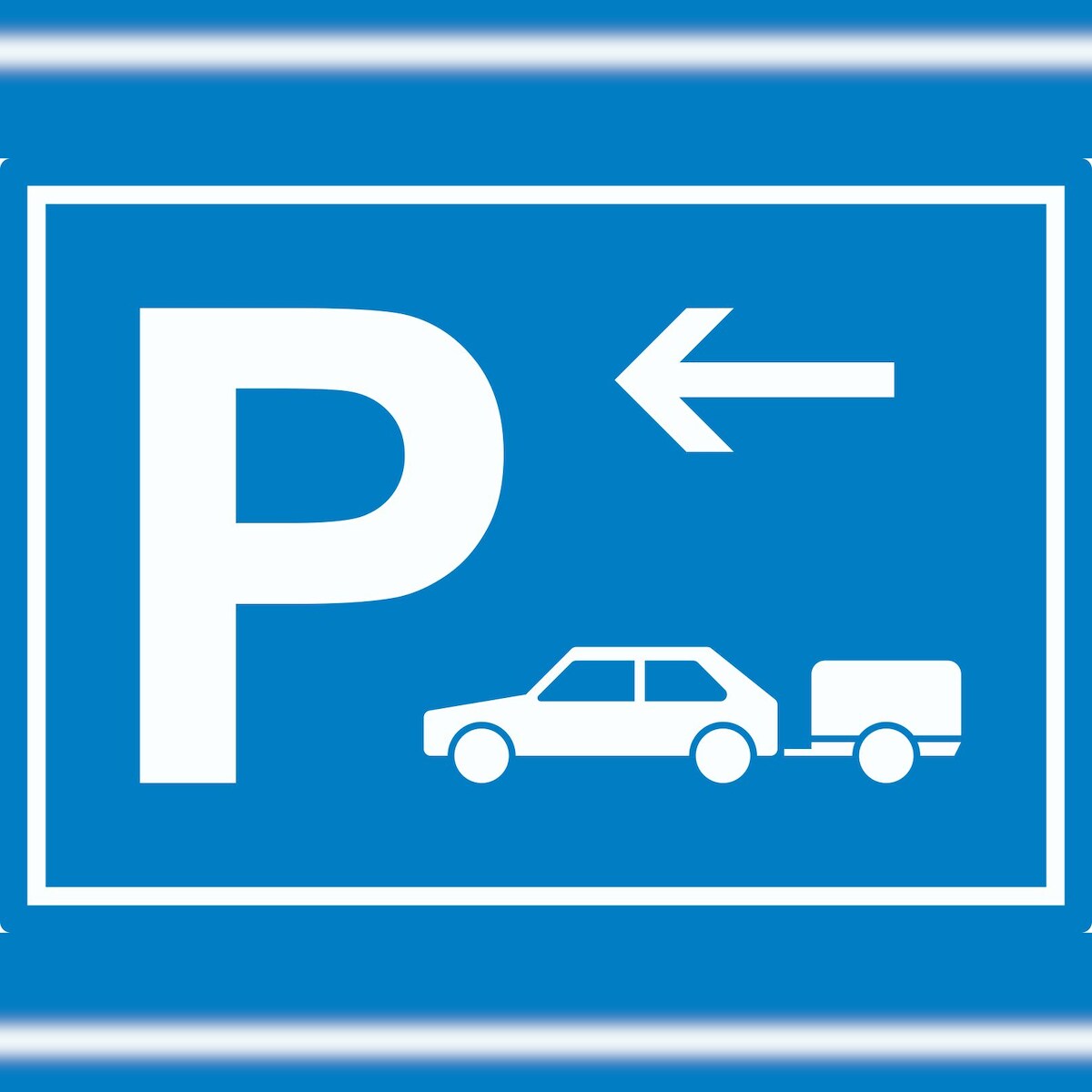 HB-Druck PKW mit Anhänger Parkplatz Aufkleber mit Richtungspfeil links waagerecht A4 (210x297mm) Image