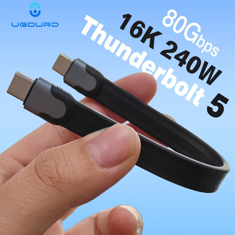 UGOURD Hohe Kosteneffizienz des Thunderbolt5 80 Gbit/s Datenkabels USB5 USB4-V2 USB-C-Kabels Hohe Qualität 0,15 m-1 m für alle Typ C Image
