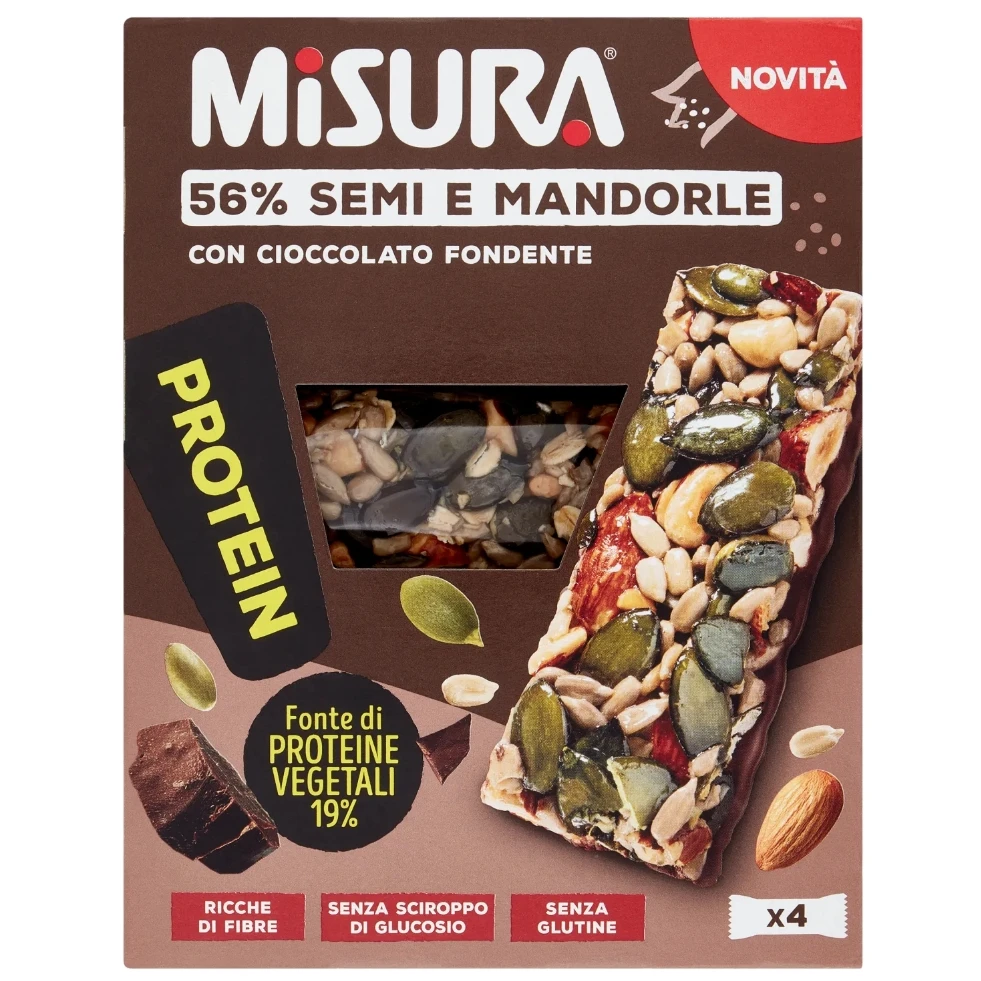 Riegel Proteinriegel 56% semi E Mandorle con Cioccolato Fondente 120g - Misura Image