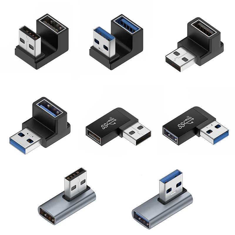 90 Grad USB 3.0 Stecker auf Buchse rechtwinkliger Verlängerungsadapter USB-Upward-Winkeladapter 10 Gbit/s für Laptop-PC-Anschluss Konvertieren Image