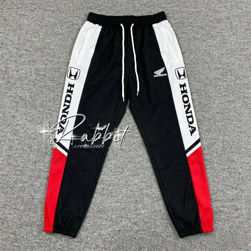 2025 Honda Racing Classic Rote und schwarze Farbe Track Rider Modehose Herren Motorrad Racing Sport Schnell trocknende Hose