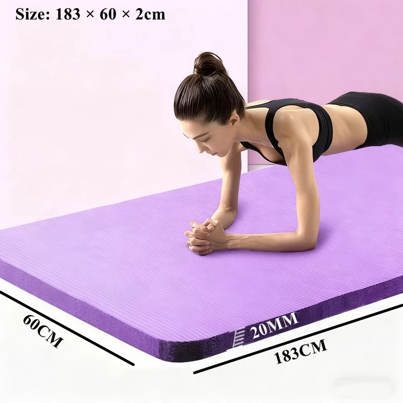 183x60 tapis de Yoga sport Fitness mousse confortable 20mm d'épaisseur tapis de Yoga sport Yoga et Pilates tapis de gymnastique antidérapant épaissir