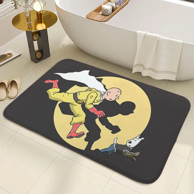 Non-Slip Bath Mat T-Tintin Doormat Entrance Door Living Room Rug Home Foot Kitchen Mats Decoration Bedroom Gifts Welcome Mat