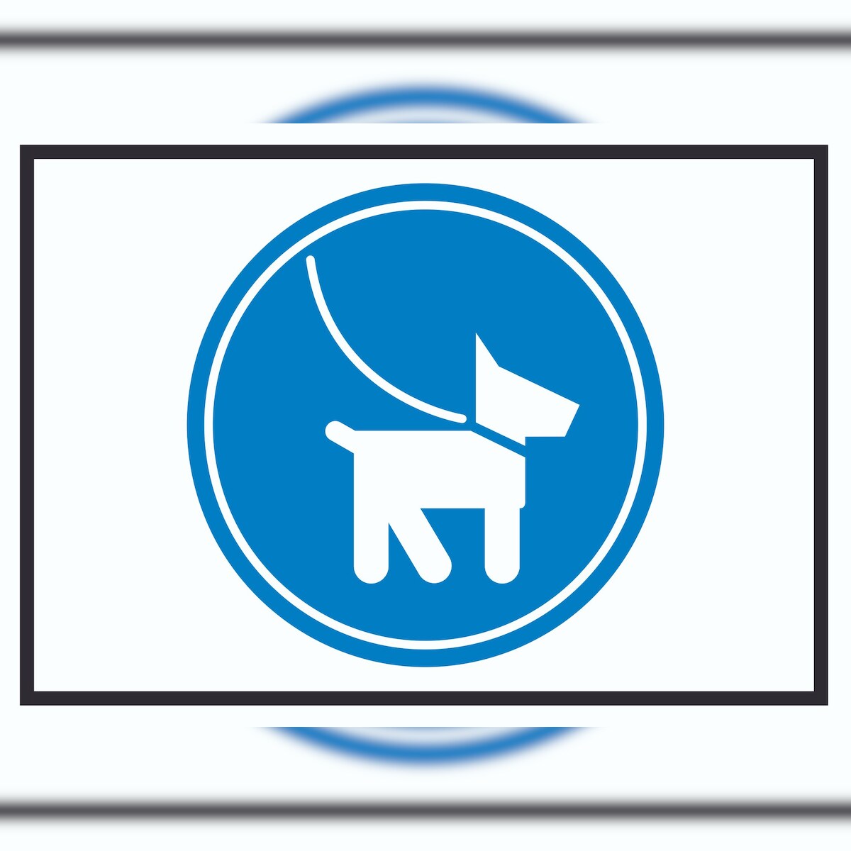 HB-Druck Hunde bitte anleinen Symbol Schild A2 Rückseite selbstklebend Image