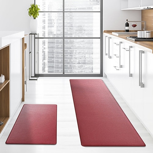 Läuferteppich für Flur Küche dicker Leder wasserdicht weich rutschfest waschbar ölbeständig langer Teppich leicht zu reinigen Wohnküche Dekoration Image