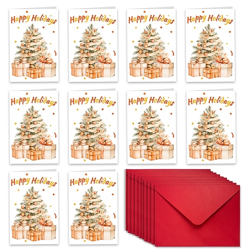 10 Weihnachtskarten mit Umschlägen und Grüßen, skurrile Designs, Weihnachtskarten, geeignet für Weihnachtsfeiern, kleine Geschenke, Büro, Familie, Freunde Image