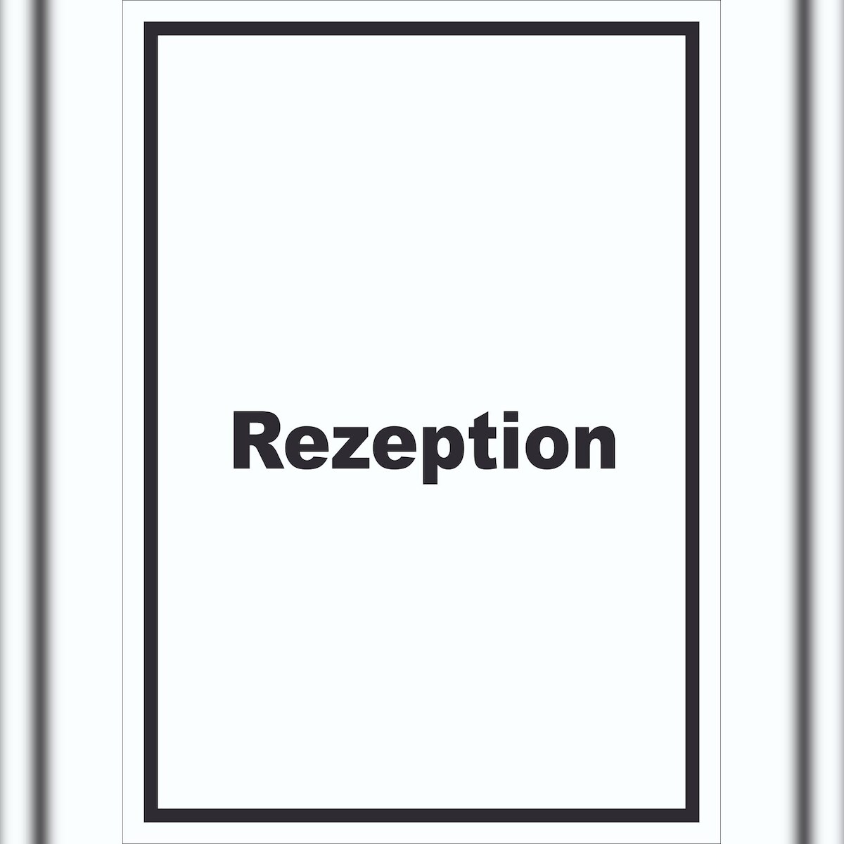 HB-Druck Rezeption Schild mit Text Anmeldung Eingang hochkant A5 (148x210mm) Image