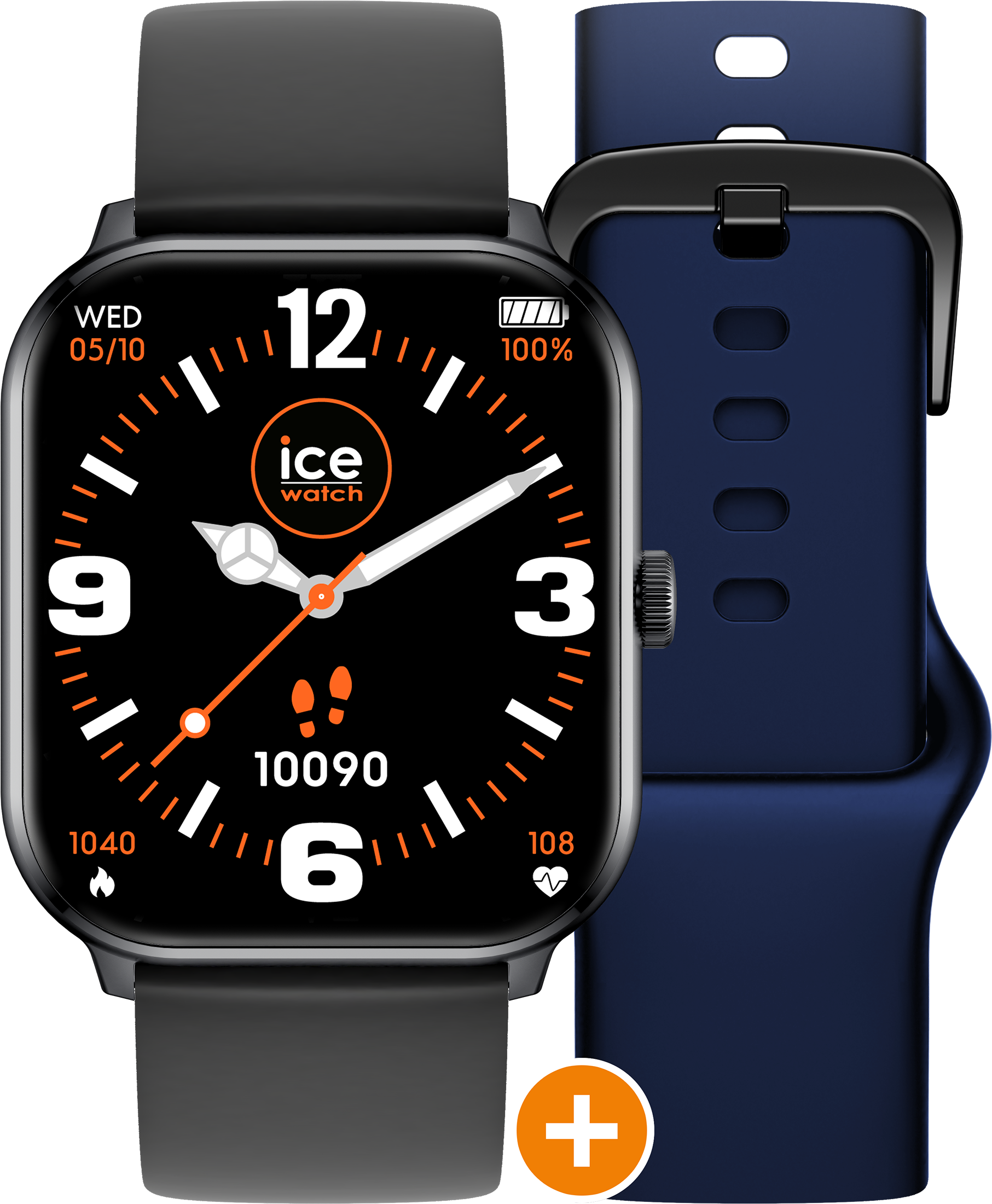 Ice-watch Ice Watch Ice Smart - Ice 1.0 - Black - 2 Bands - - Navy Unisex's 022253 Silicone - One Size | Ice-watch Sale | Discount Designer Brands