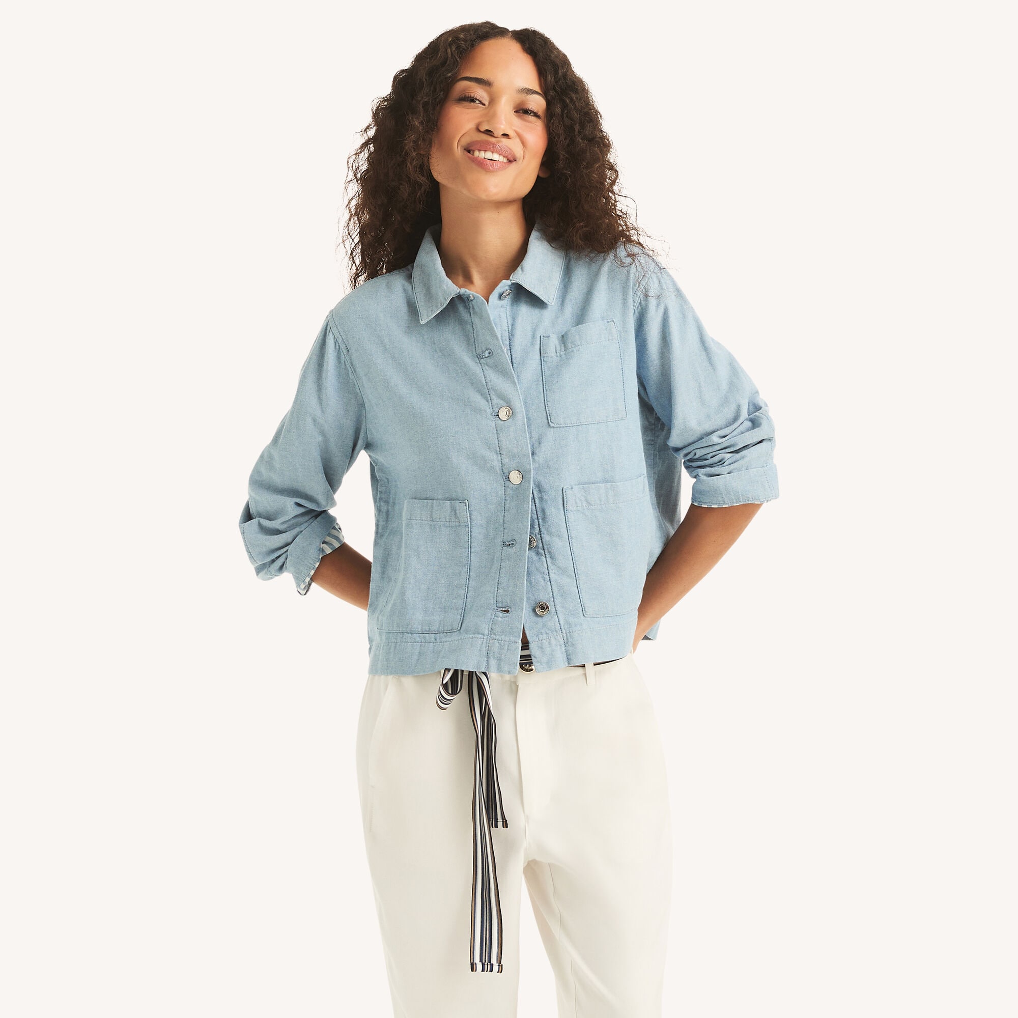 Nautica Women's Denim Barn Jacket 410 (Workshirt Blue), XXL