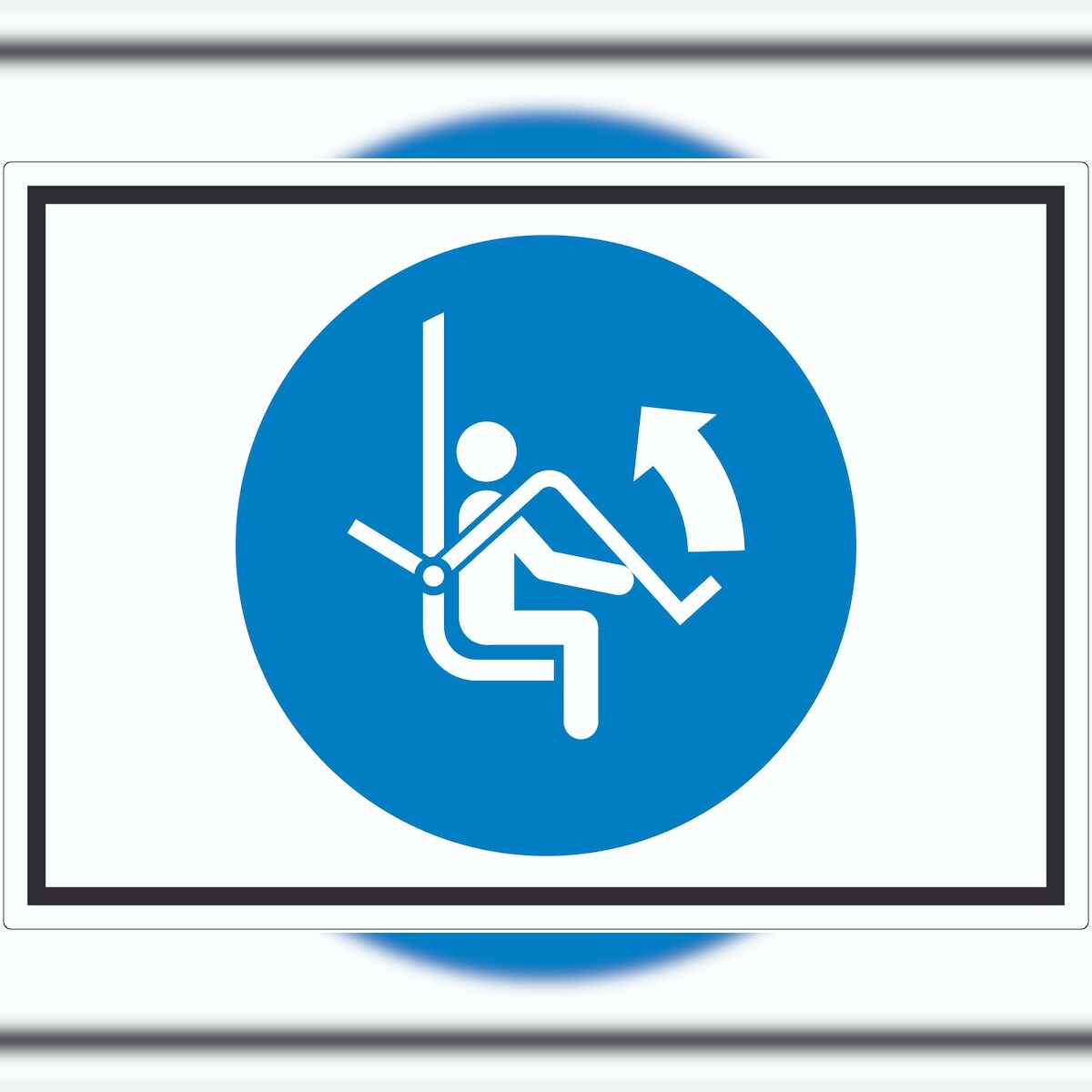 HB-Druck Sicherheitsbügel des Sessellifts öffnen Symbol Aufkleber A9 (37x52mm) Image