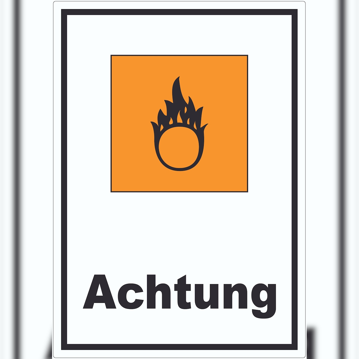 HB-Druck Aufkleber Gefahrensymbol Brandfördernd Achtung Brand A7 (74x105mm) Image