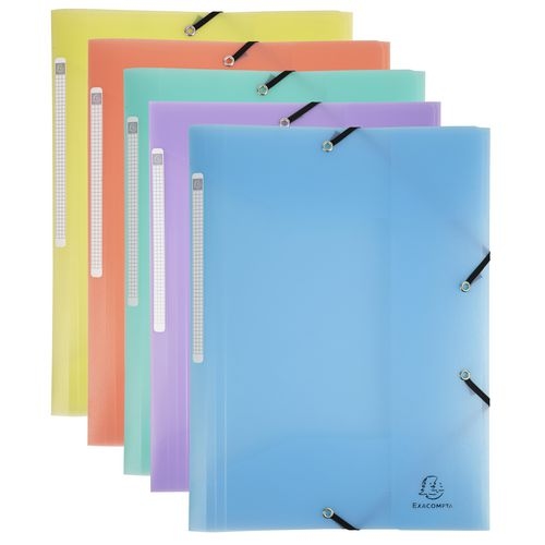 Exacompta Chromaline Pastell Sammelmappe 55170E A4 PP (Polypropylen) Gummiband 240 x 320 mm Farbig Sortiert 5 Stück Image