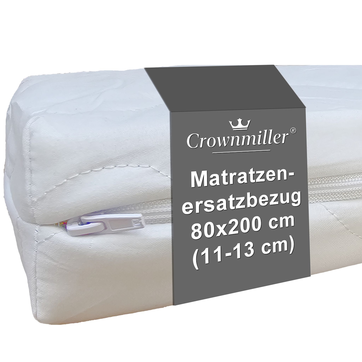 Crownmiller Matratzenbezug 80x200cm, für Matratzen von 11-13 cm, waschbar bis 60°C, OEKOTex100 Image