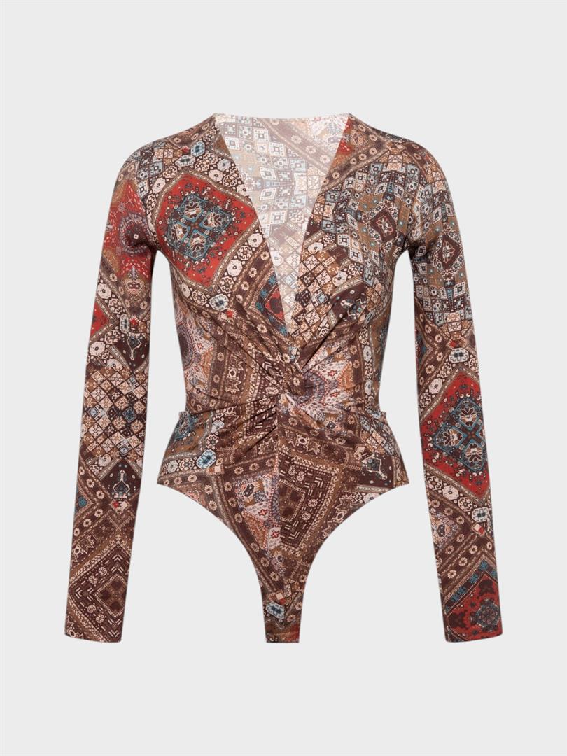 Langarm-Body mit verdrehter Vorderseite Image