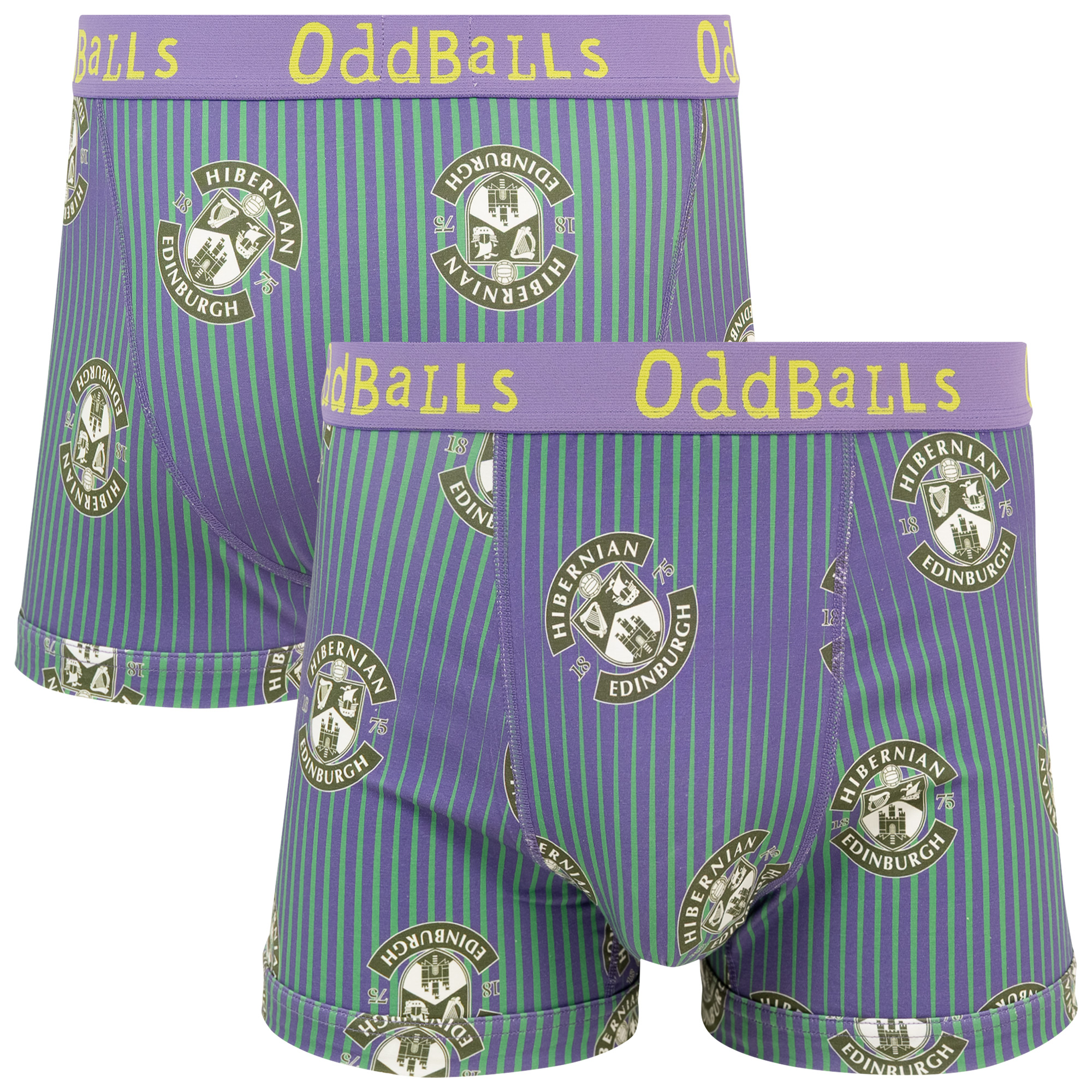 Hibernian Oddballs Retro-Boxershorts – Grün/Lila – Herren Image