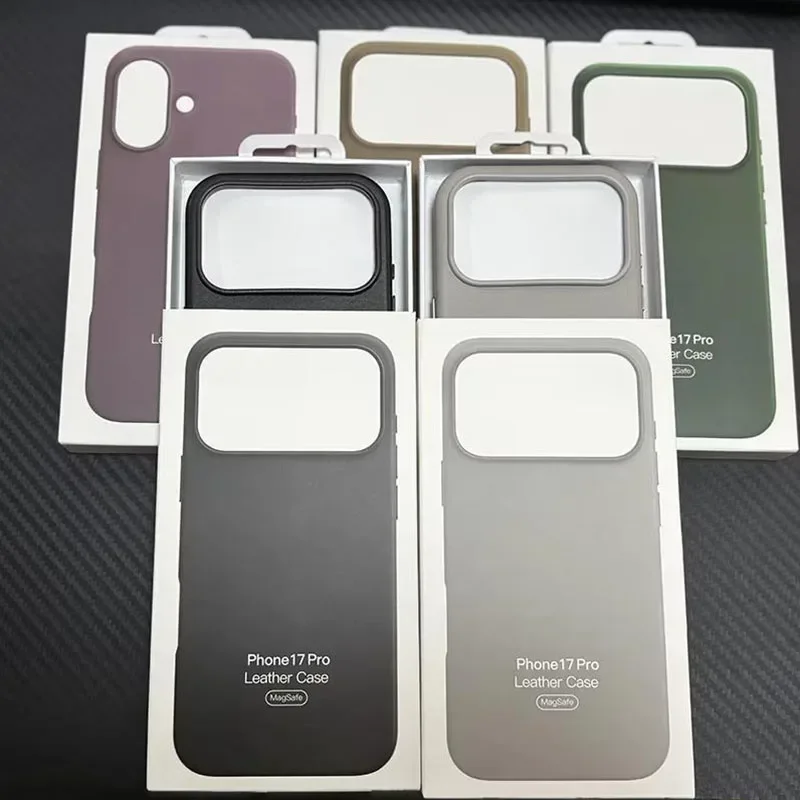 Per Apple Custodia in pelle Magsafe per IPhone 17 Pro Max 17 Air Custodia con ricarica wireless Cover magnetica 16 Pro Max con scatola