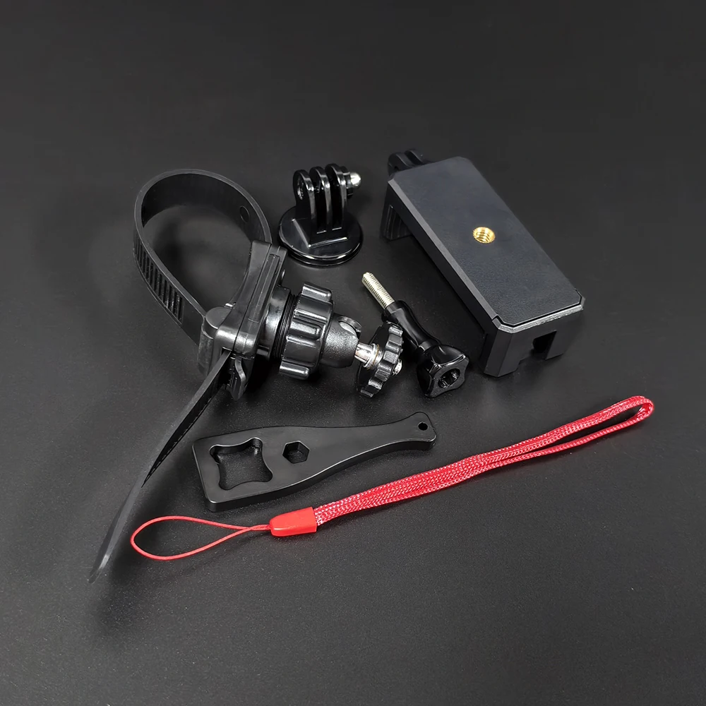 Robustes, langlebiges Rollbar-Telefonhalter-Clip-Set mit Reißverschluss für GoPro Hero 13, 12, 11, 10, 9, 8, 7, 6, 5, 4, schwarzer Käfig, Lenker-Sattelstütze Image
