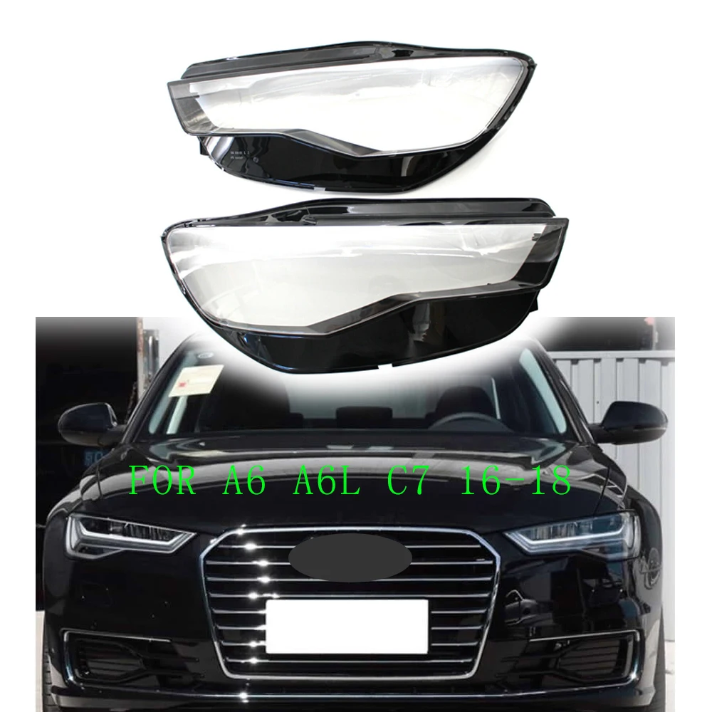 Für Audi A6 A6L C7 2016-2018 Auto Scheinwerfer Transparente Abdeckung Lampenschirm Scheinwerfer Shell Objektiv Image