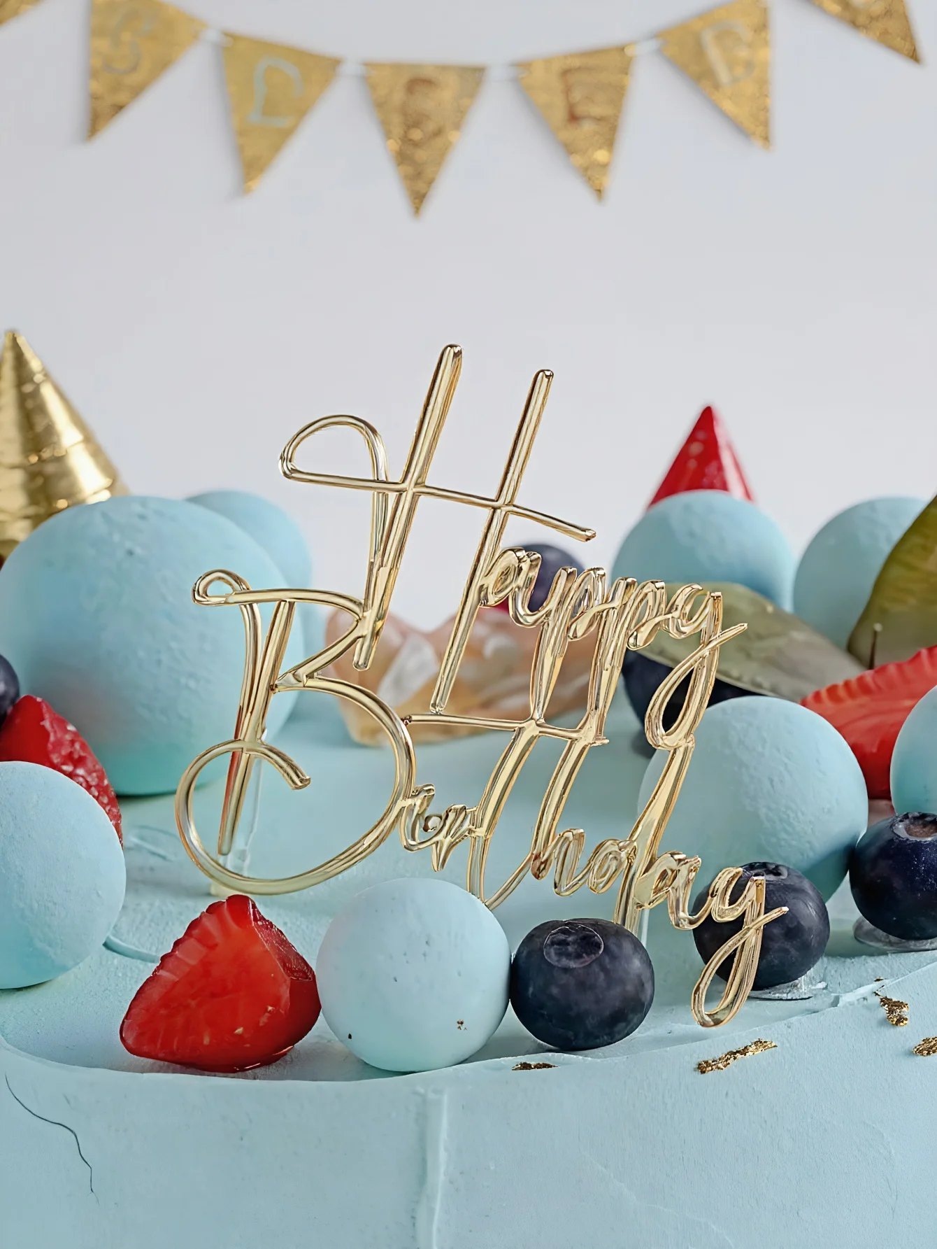 3 Stück PMMA-Kuchenaufsatz „Happy Birthday“ – Traufe/Buchstaben-Design, Kuchen-Plug-in für Geburtstag, Backzubehör und Weihnachtsgeschenke Image