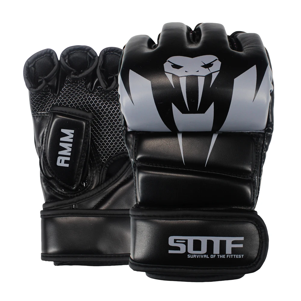 weiße MMA Venomous Snake Mehrfarbige Boxhandschuhe MMA Handschuhe Tiger Muay Thai Muay Thai Boxkampfhandschuh Sanda Pads Box Image
