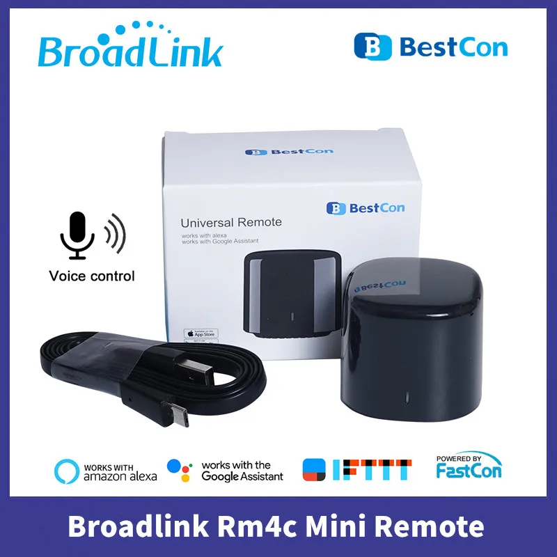 Broad link rm4c mini wifi ir universelle smart home fernbedienung für klimaanlage tv sprach steuerung von alexa google home Image