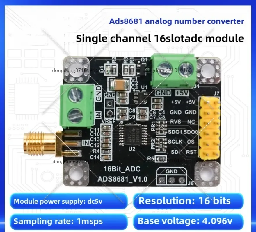 ADS8681 Analog-Digital-Wandler 16-Bit-ADC-Datenerfassungsmodul, Abtastrate 1 MSPS ein- und zweistufig Image