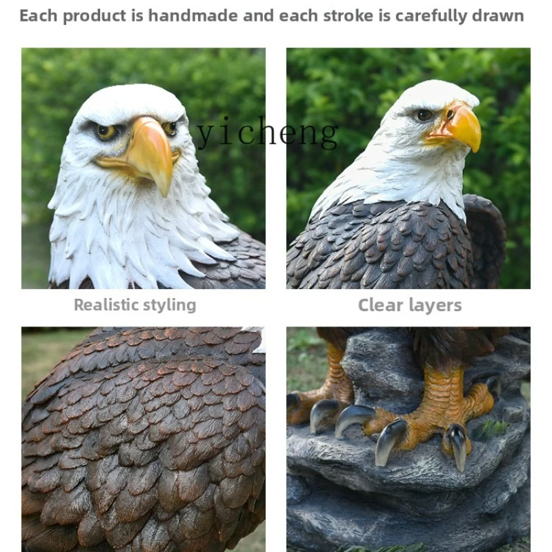 ZC Simulation Tier Adler Skulptur Outdoor Garten Landschaft Ornament Innenhof Steingarten Rasen Dekoration Image