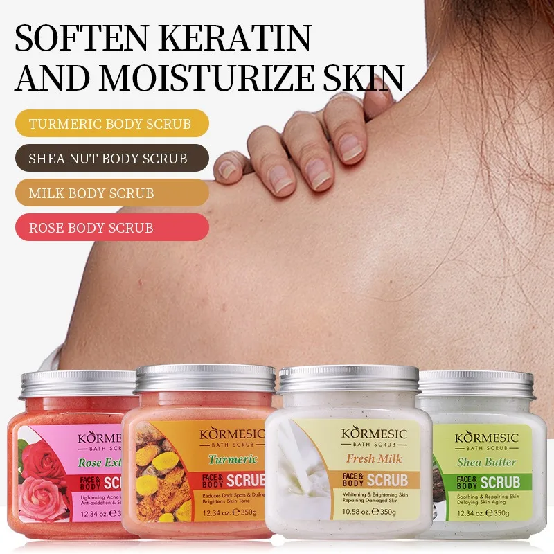 Körperpeeling-Creme, Peeling, Tiefenreinigung, Shea, feuchtigkeitsspendend, Tiefenreinigung, Kurkuma-Milch, Rose, sanfte, zarte, glatte Hautpflege Image