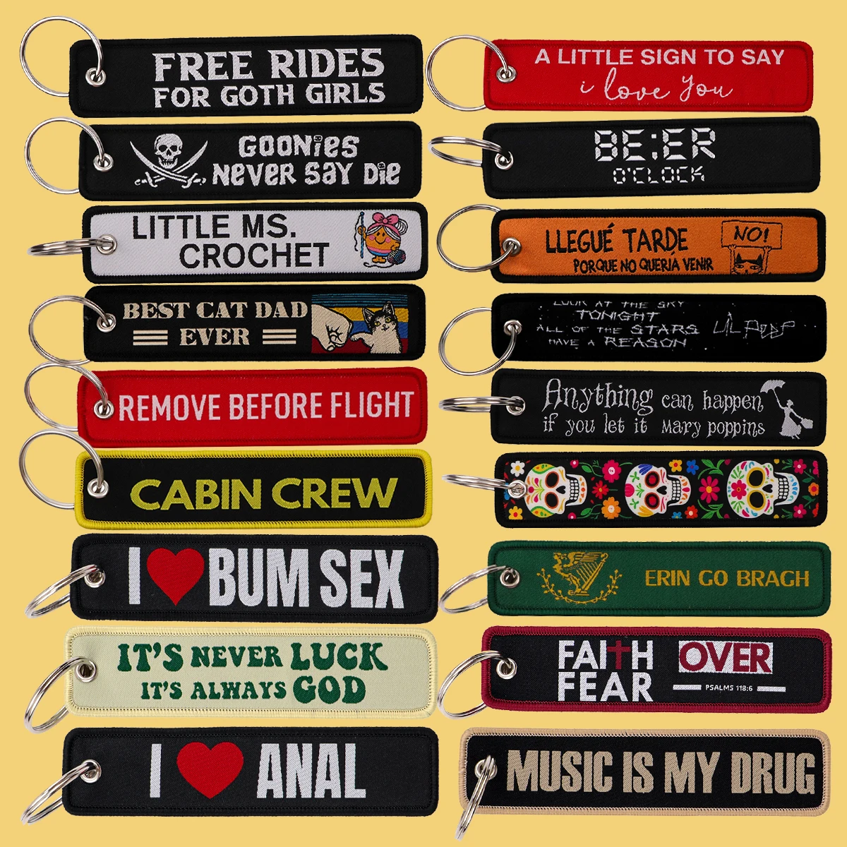 Lustiger spanischer Katzen-Schlüsselanhänger für Motorrad-Zitate, Schlüsselanhänger für Damen und Herren, Geschenke und Autos, Stickerei-Schlüsselanhänger, Modeschmuck, Geschenk Image