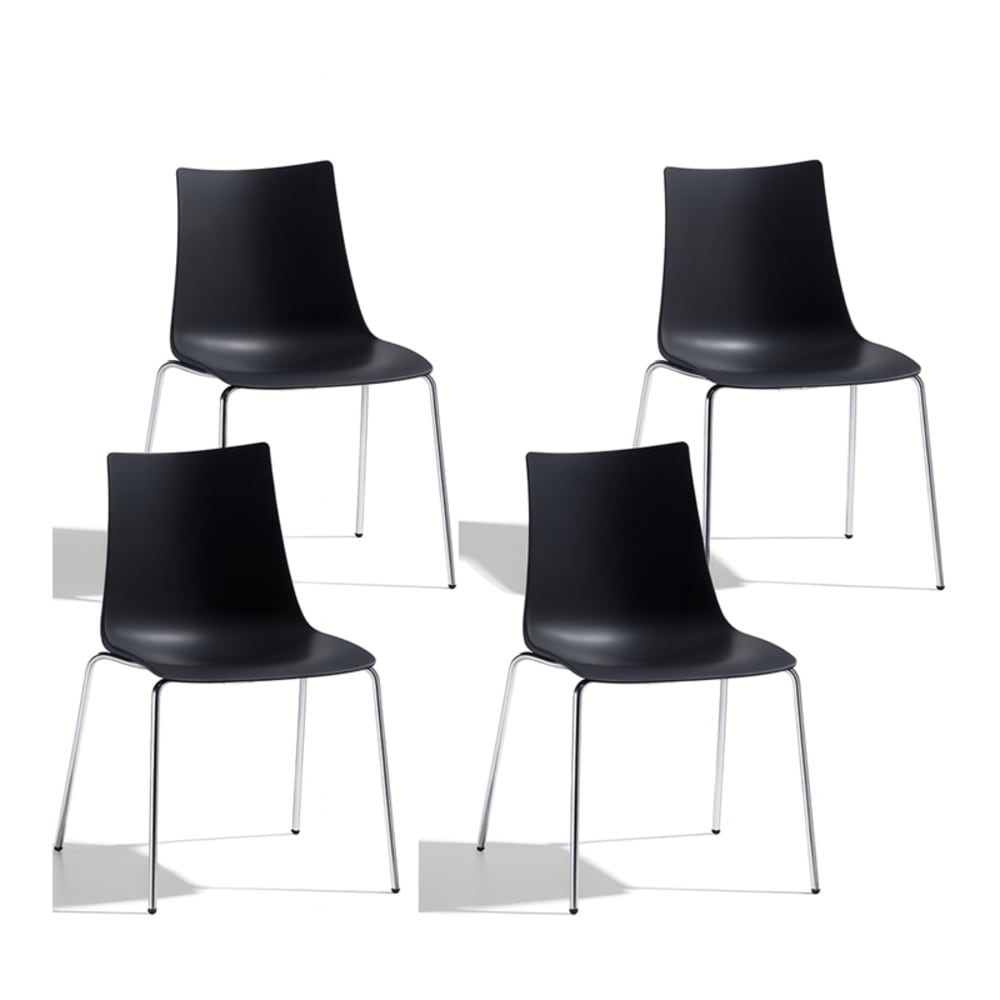 Lot de 4 chaises design en plastique anthracite