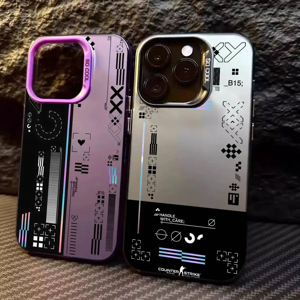 Mode Spiel Matte Laser Telefon Fall Für iPhone 16 15 14 13 12 11 Pro Max X XR XSMAX 8 7 Plus matte Stoßfest Anti Fall Abdeckung Image