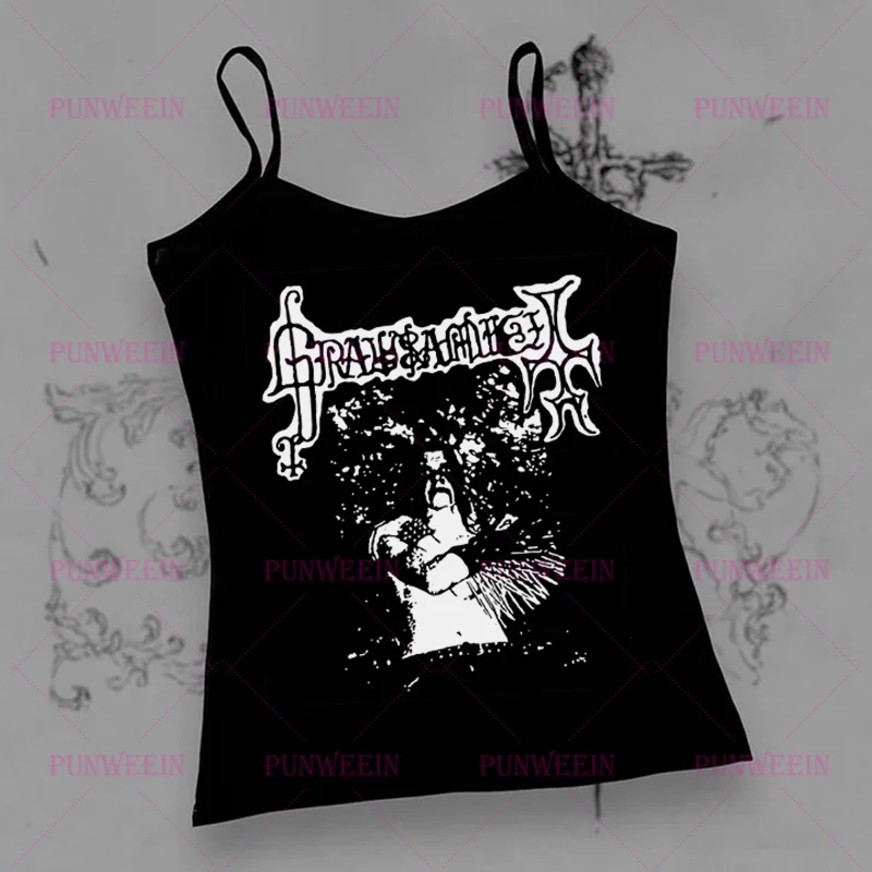 Harajuku Streetwear Gothic punk Crop Top Women Tops With Suspenders Female Clothing Summer 90s Vintage Women Tanks Emo Y2k Camis