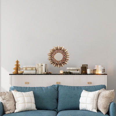 'Sun Floral-Themed Bronze-Gilded Reverse-Painted Glass Mirror'