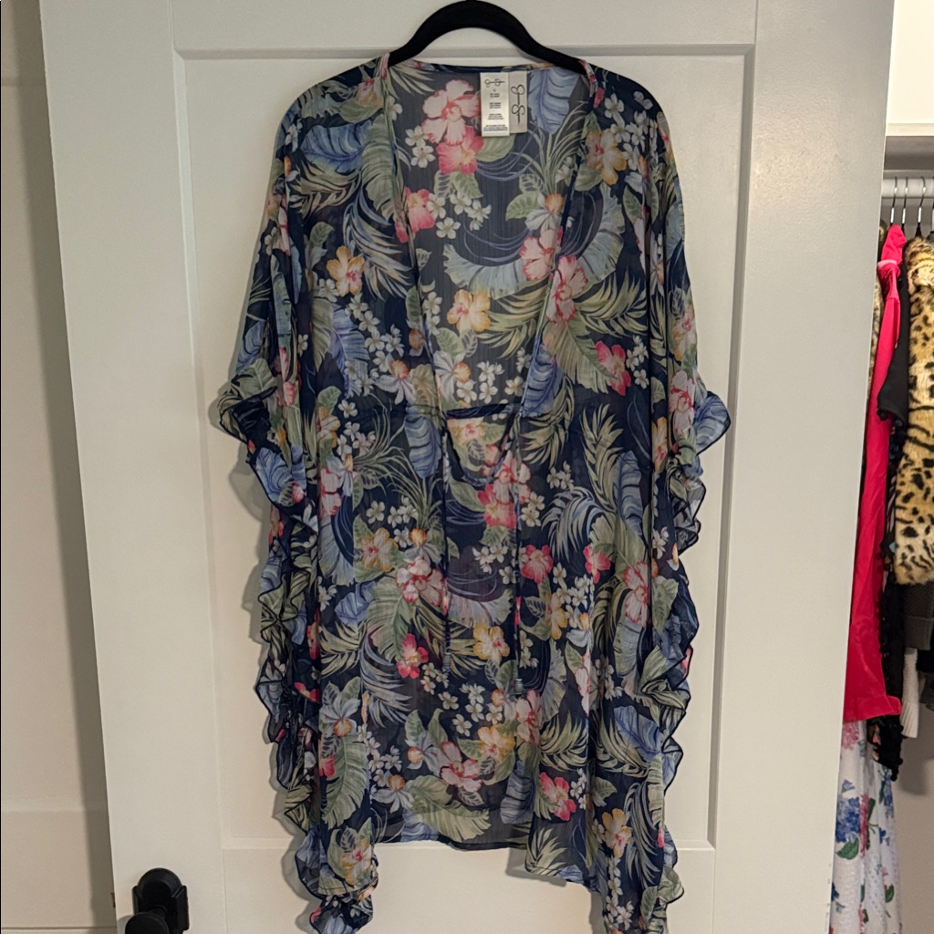 Jessica Simpson Swim | Floral Jessica Simpson Swim Cover-Up | Color: Blue/Pink | Size: L