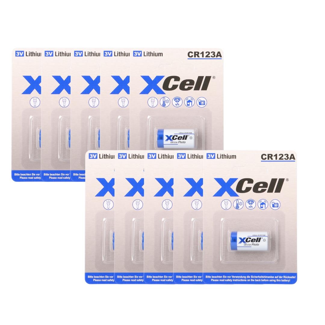 10x XCell CR123A 2/3A Lithium Batterie – 1500 mAh für Ihre Geräte Image