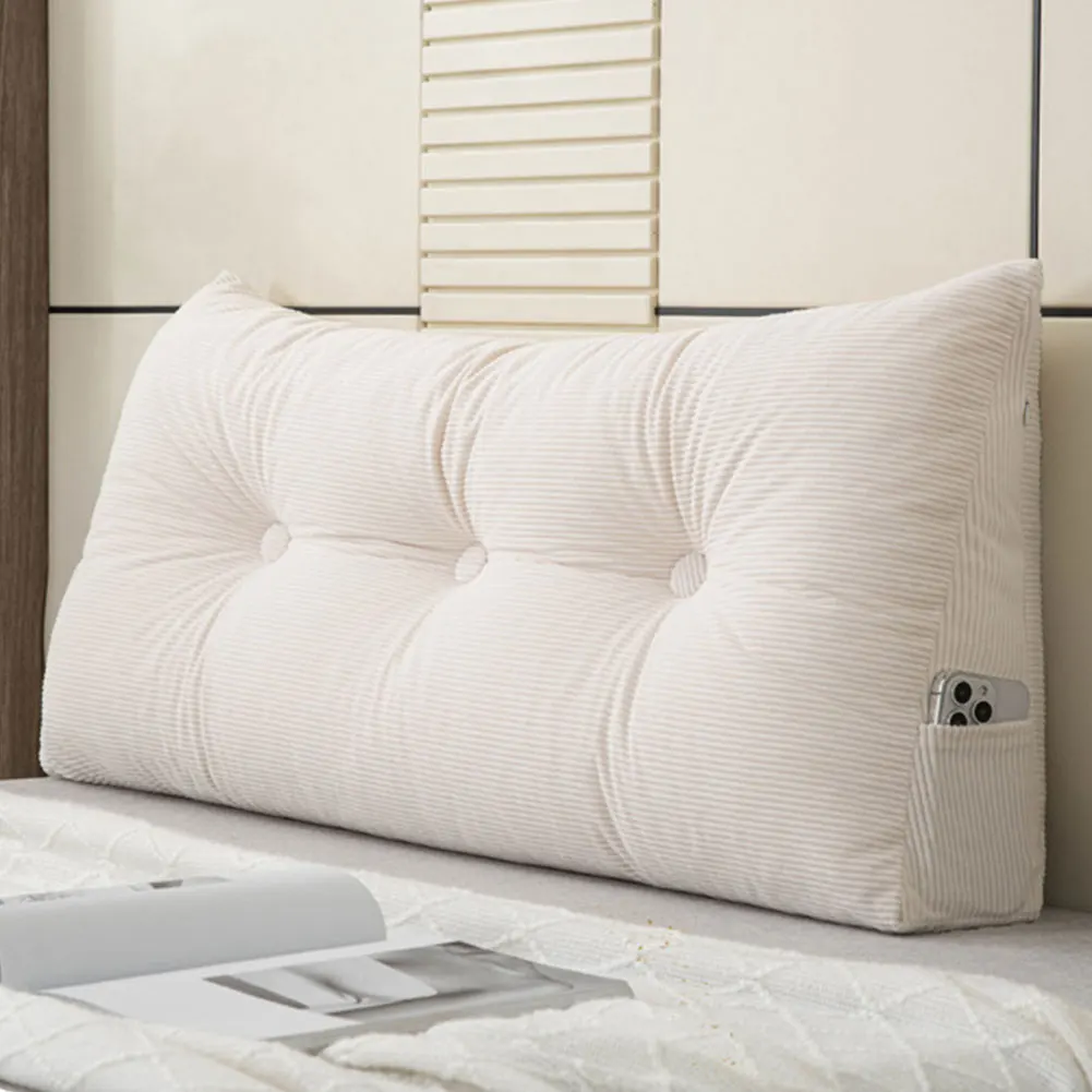 Kissen mit Keilkopfteil und Seitentaschen, dreieckiges Bett, Keilkissen, Kissen, Lesekissen, Kissen, Kopfstütze, Rückenlehne Image