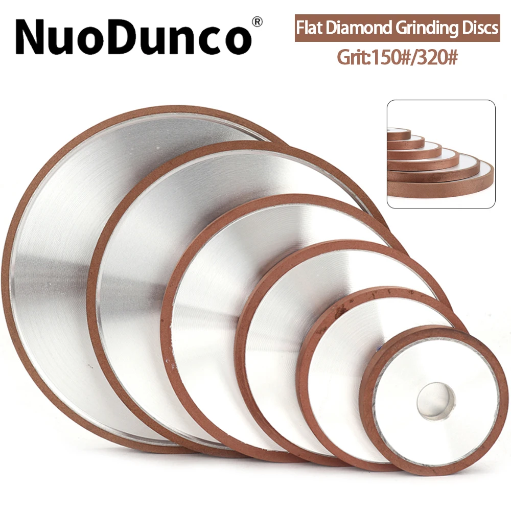 1 Stück 80-200mm Flache Diamantschleifscheibe für Wolframstahl-Legierung, Keramik, Glas, Schärfen, Rotierende Schleifwerkzeuge, Körnung 150/320 Image