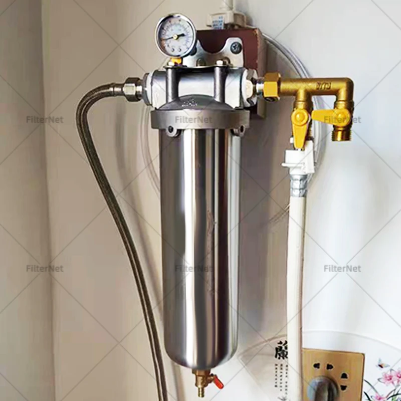 10-Zoll-Edelstahl-Filtergehäuse-Vorfilter mit 1 Mikron 5 Mikron Edelstahl-Filterelement 1 um 5 um 10 um Kartusche Image