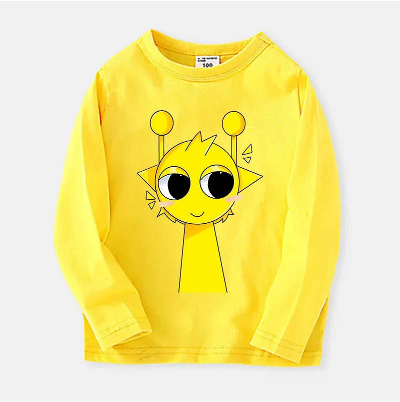 Sprunki Kids Long Sleeve T-shirt New Basic Shirt Leisure Wear Boys Girls Tops Children Clothes Spring Autumn Fashion Tee Clothes