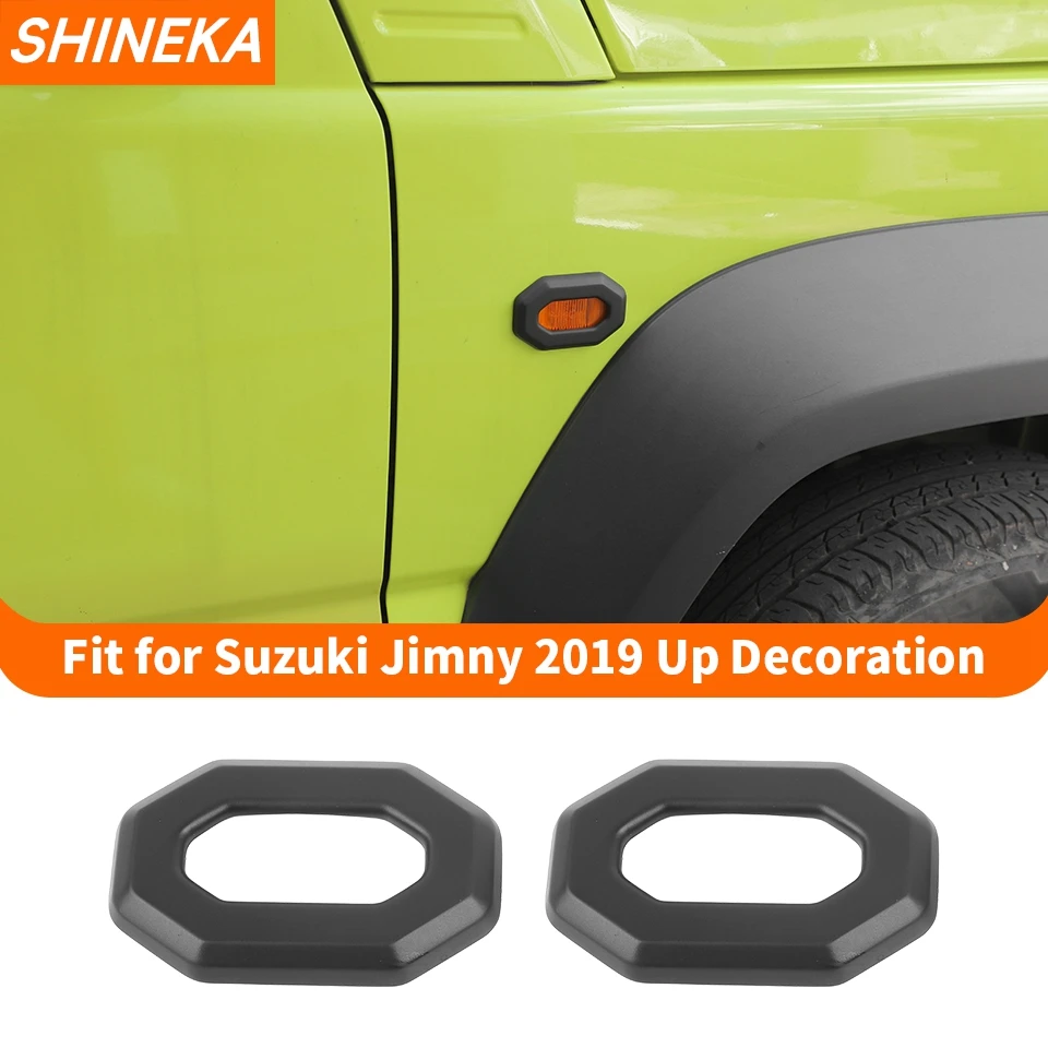 SHINEKA Auto Seite Kotflügel Blinker Licht Lampe Dekoration Abdeckung fit für Suzuki Jimny 2019-2024 Up Außen Zubehör Image