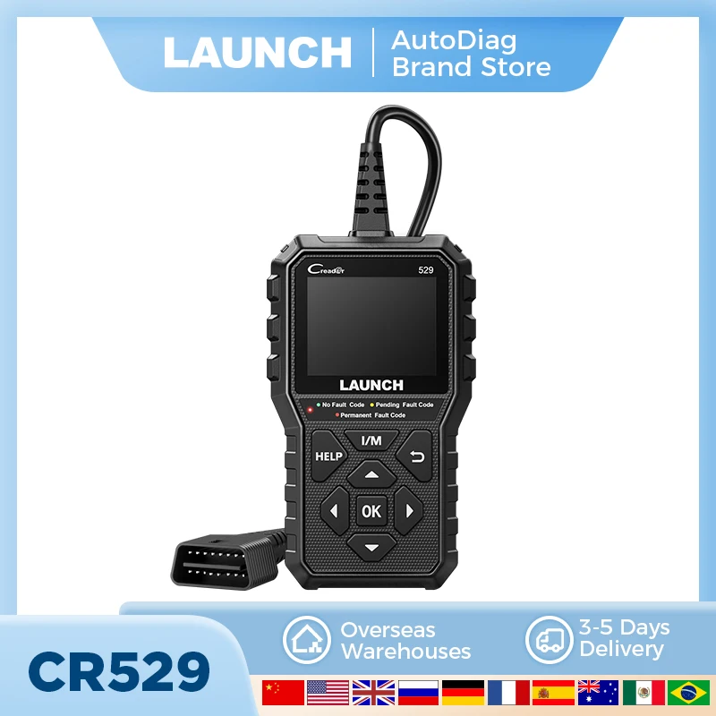 Nouveau launch Creader 529 OBD2 Scanner outil de Diagnostic automobile OBDII lecteur de Code Code défaut lire OBD Scan bricolage lecteur de Code CR529