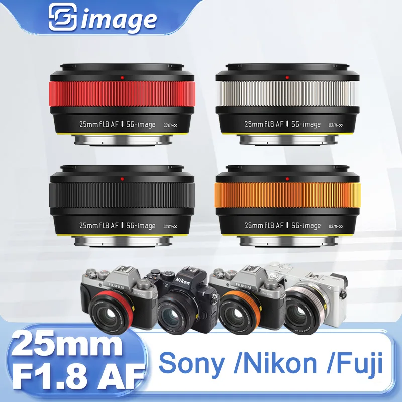 SG Bild 25 mm F1.8 AF APS-C automatischer Autofokus Porträtobjektiv mit großer Blende für Sony E ZVE10 a6400 Fuji X xe5 xm5 xt30 Nikon Z Image