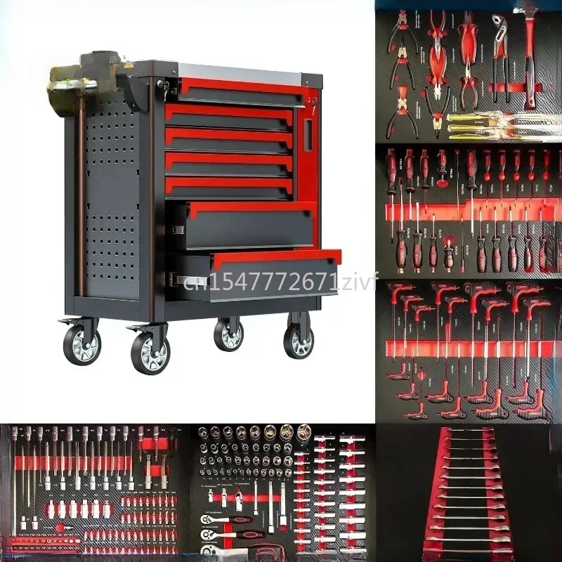 Garage-Aufbewahrung mit 7 Schubladen, 200–421 Stück, Werkzeug-Sets, Box, Truhe, Werkstatt, Trolley, Schrank für Autoreparatur-Werkzeuge, Verpackung, Heimgebrauch