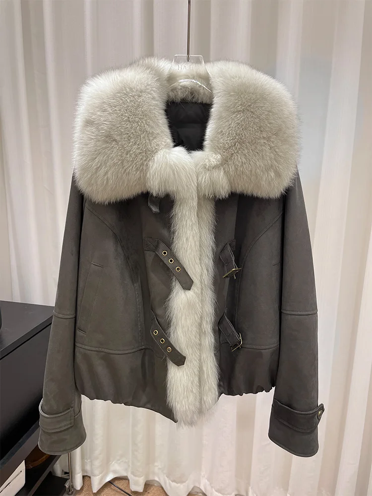 2025kasual Mode Herbst Winter Gans Unten Mäntel Frauen Natürliche Echt Fox Pelz Kragen Outwear Luxus Weibliche Jacke Image