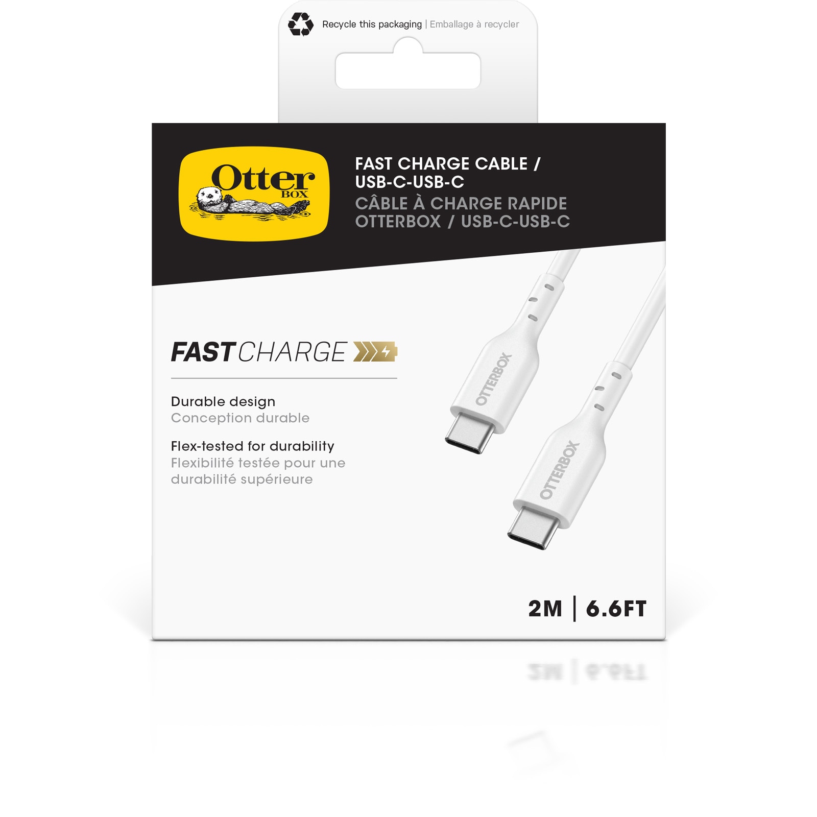 OTTERBOX USB-Kabel "Standard USB-C zu USB-C PD-Kabel 2m", weiß, 200cmcm, Kabel