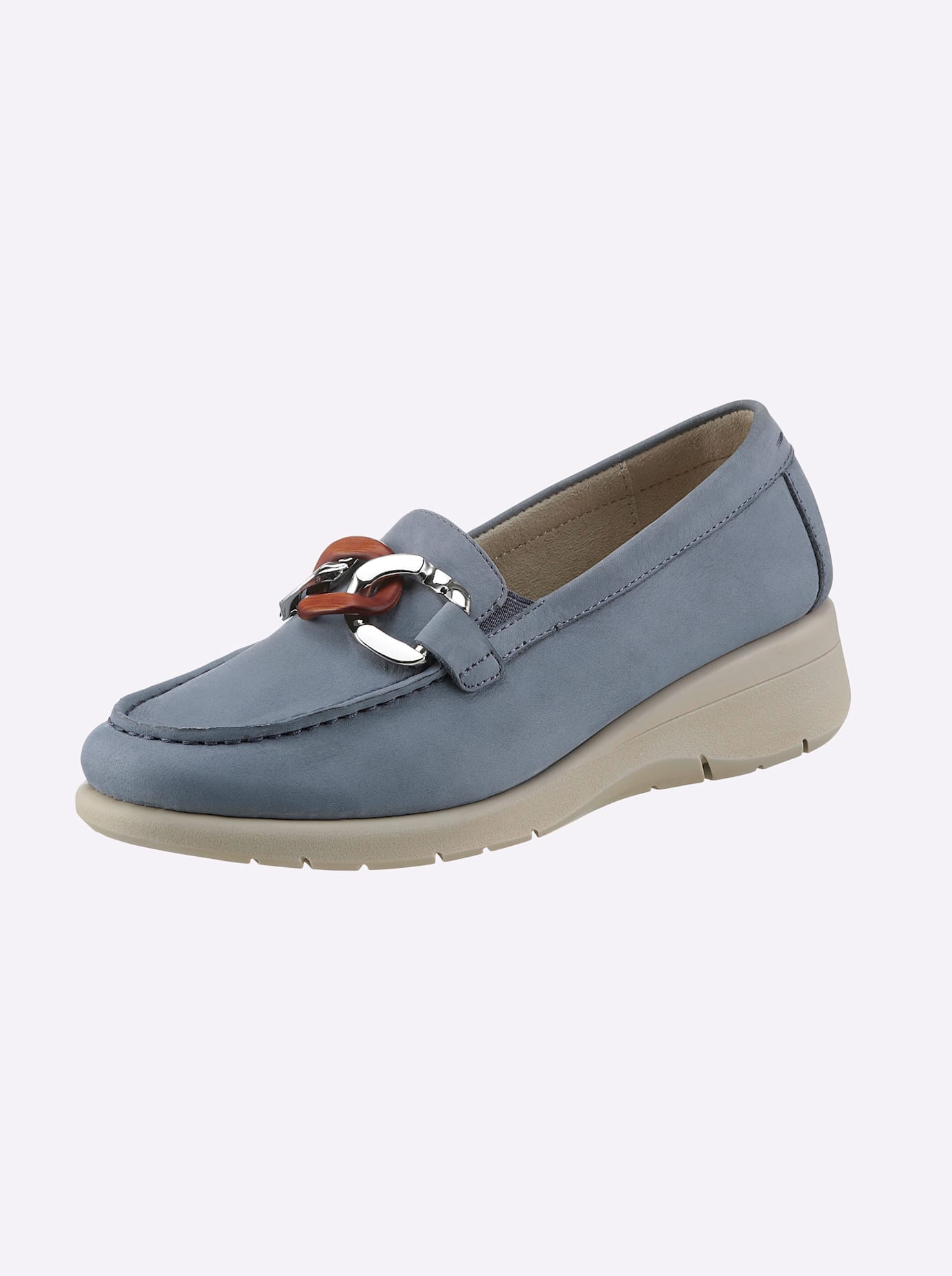 Slipper CASUAL LOOKS, Damen, Gr. 40, blau (himmelblau), Leder, Schuhe Slipper